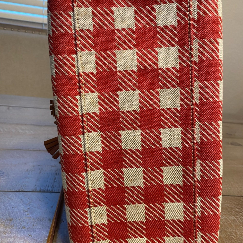 Dooney & Bourke Red and White Checkered Satchel - Picture 4 of 9